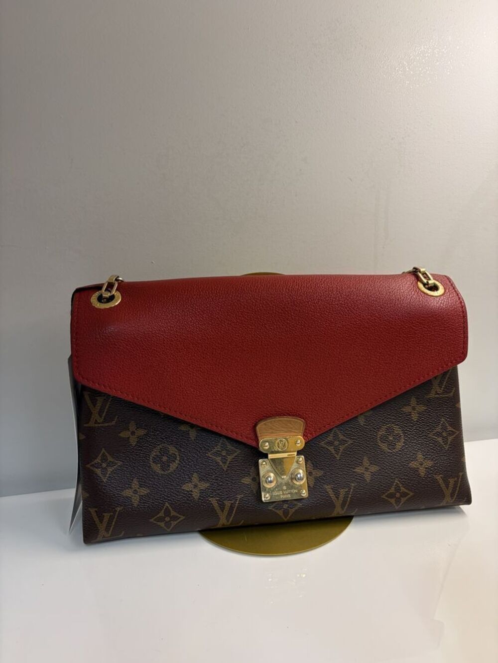 Louis Vuitton Saint Placide Monogram Red Leather Chain Bag